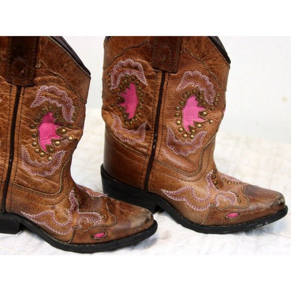 Smokey Mountain Cowboy Cowgirl boots Western Pink Girls 8.5R Country Horseback - Picture 6 of 10